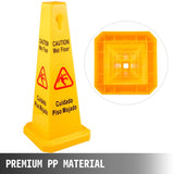 6 Pack Floor Cone, 66.04cm Wet Floor Sign, Yellow Caution Wet Floor Signs 4 Sided, Public V952-JSZ6PCSLSFHBZ0001V0