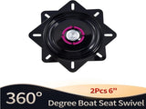 2 Pack 360 Degree Boat Seat Swivel Bases, Heavy Duty Flat Marine Pedestal Mount Replacements for V1189-LC-AMZ-00154