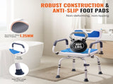 Swivel Shower Chair 360 Degree, Adjustable Shower Seat with Pivoting Arms for Inside Showers or V952-GDSYGZYTLSLKLF6OHV0