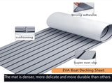 Grey Striped EVA Boat Deck Mat - Waterproof Non-Slip Flooring for Yacht, Boat, and Outdoor V888-ELOSUNG36745