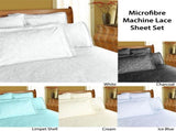 Shangri La Microfibre Machine Lace Sheet Set Cream King V442-KIT-SHEETS-MICROFIBREMACHINELACE-CREAM-KI