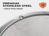 Stainless Steel Grease Splatter Guard, 11-Inch Fine Mesh Cover with Adjustable Comfort Grip Handle, V1258-DP02-F-871