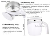 Glass&Bottle under 10,Self Stirring Mug Rechargeable Automatic Electric Coffee Mug Rotating Cute V1369-AZ3-W-20337