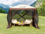 Pop Up Gazebo Tent, Pop-Up Screen Tent 4 Sided Canopy Sun Shelter with 4 Removable Privacy Wind V952-ZPSLTZS6X6FTW9616V0