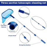 Pool Leaf Skimmer with Telescopic Handle, Fine Mesh Net, Pool Cleaning Tool V1237-ZY-203-2261