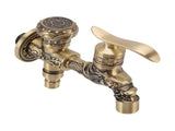 Water Tap 2 Handles 1 Hole Oil Rub Antique Dragon Carved Brass Faucet for Bathroom Sink Countertop V1294-YM0523-3112220035411
