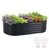 Oval Raised Garden Bed 160x80x42cm Galvanised Steel Planter V178-66915
