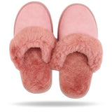 Sheepskin Wool Womens Slippers Scuffs Slip On Winter Ugg Slippers in Pink - 5 V563-BR-SHEEPSCUFFS-PNKFR-5