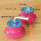 Interactive Tumbler Cat Toy with 360&deg Rotating Laser Pointer Auto-Activated, Low-Noise, V1341-ZY-8T4EVLWH-PINK