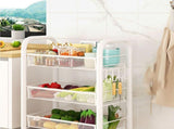Rolling Storage Cart Layered Storage Shelves Multi Functional Movable Snack Vegetable Baskets V1294-YM0710-3117230289911
