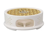 Teapot Warmer Tea Coffee Warmer Base Ceramic Heater with Spoon Lid and Candle Holder White V1294-YM0703-3118230130511