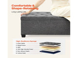 Storage Ottoman Bench, Button-Tufted End of Bed Bench with Side Bags, Flip-up Upholstered Storage V952-BYWSZYXTK404GT90L001V0