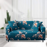 3 Seater Stretch Sofa Cover with Armrests Elastic Furniture Protector Blue Flower V1237-ZY-522-0051