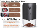 electric coffee grinder, Cliton coffee grinder, ceramic conical burr, portable coffee grinder, V1102-747-98719-BLK-SET
