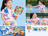 Kids Pickleball Paddle Set with Cooling Towel , Cartoon Junior Paddles, Carry Bag V888-ELOSUNG54127