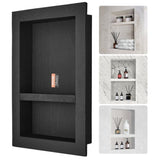 Shower Niche Ready for Tile 40.64 x 60.96 cm, 16 x 24 inch Double Shelf Organizer, Square Corners V952-SLLYBK2C17YCR2AE8V0