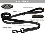 Martingale Dog Collar, 6FT Double Handle Leash for Training, Black V1259-DP01-A-4636