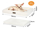 Pawz M Size Orthopedic Dog Bed with Corduroy Removable Cover Waterproof Washable Beige PT1276-M-WH