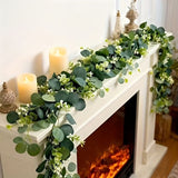 Green White Artificial Eucalyptus Garlands White Baby'S Breath 180 Cm Garlands Durable V1102-M-SHOE-32531-GRAY-13A23630