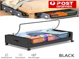 Black Square Under-Bed Storage Rack with Wheels Sturdy Easy to Move for Bedroom AU V201-QHGMMOREONE043