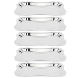 5Pcs Stainless Steel Rectangular Table Snack Dessert Service Plate Towel Storage DishWithace Edge V1294-YM0901-3118200137413