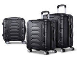 Wanderlite 3Set 20-24-28 Inch with TSA Lock Spinner Carry On Hard Shell Travel Suitcase LUG-ABS-BOS-3SET-BK