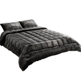 Giselle Bedding Faux Mink Quilt Charcoal Super King QUILT-FM-CHAR-SK