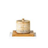 Handcrafted Round Box w Carving 15cm V637-50534BOX