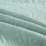 100% Cotton Embossed Aqua Medallion Serenity Coverlet Bedspread Set V745-MMPAC061011Q13U
