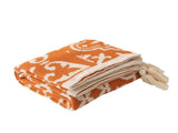 Bohemian Style Sofa Throw Blanket - Orange Soft Faux Cashmere, 130x170cm for Office Naps & AC V888-ELOSUNG18280