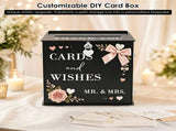 Large Wedding Card Box, Heart Shaped Security Lock, Customizable Personalized Design, for Party V1369-AZ3-W-12078