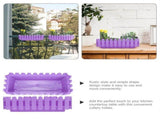 Set of 2 Plastic Rectangular Planter Boxes with Built-in Trays Perfect for Indoor and Outdoor Garden V1370-AZ4-16998