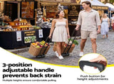Giantz Folding Trolley Portable Hand Truck Lightweight Travel Luggage Black HP-CART-2W-BK