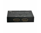 8K DP 1 In 2 Out Displayport Splitter Switch for HDTV Graphics Card Computer - Black V1263-JX-248
