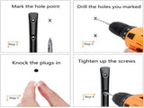 Storage hooks - wall hooks - tool hooks - garage organizer - 6 pieces - 9*11.5 cm - iron - black V1188-NK-BOL-331
