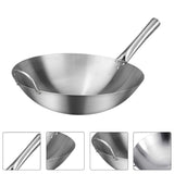 1pc Stainless Steel Single Handle Wok Practical Wok Kitchen Utensil V1366-AZ2-W-21475