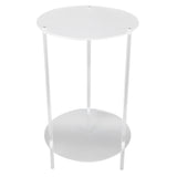 Clear Acrylic Side Table 2 Tier Round Top Nightstand Small Modern End Table for Living Room Bedroom V1294-YM0901-3116240009311