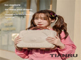 Cute Bear Face Hard-Shell Storage Case with Lock - 14-Inch white Travel Organizer V888-ELOSUNG25063