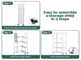 Artiss 5-Tier Foldable Kitchen Bakers Rack 71x160cm Microwave Stand White KR-MEL-5S-FOLD78-WH