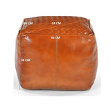 SQUARE LATTICED LEATHER OTTOMAN V742-M21284