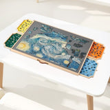 VEVOR 1500 Piece Puzzle Board with Drawer Cover Portable Wooden Jigsaw 86x63cm V952-ZMPTB1500JXWTNGBL001V0