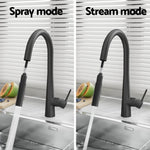 Kitchen Mixer Tap Pull Out Round 2 Mode Sink Basin Faucet Swivel WELS Black TAP-A-82H52-BK