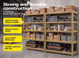 Giantz 2-Rack Garage Shelving 1.6X0.8m MDF Warehouse Shelves Storage Rack Yellow WR-E-8X16-YLX2