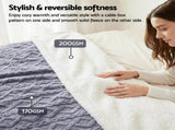 Giselle 203x230cm Throw Blanket Double-Sided Fleece Lightweight For Sofa Couch Bed TBLANKET-DUAL-230-BU