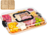 CARLA HOME Bamboo Charcuterie Board with Lid & Handle ideal Gift for Kitchen, Party & Picnic LSB-36136