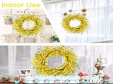24" Spring Wreaths for Front Door Artificial Forsythia Flower Wreath on Grapevine Yellow Wreath with V1258-DP02-C-1362