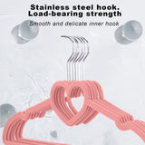 10 Pack Cute Heart Hangers with 360&deg Swivel Hook, Heavy Duty Velvet Clothes Hangers for Jackets, V1369-AZ3-W-20334