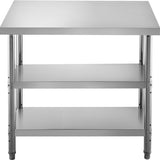 Stainless Steel Prep Table, 1520x450x855 mm Commercial Stainless Steel Table, 2 Adjustable V952-BXGSCDJ6014INTM79V0