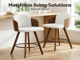 Artiss Wooden Bar Stools Swivel Kitchen Counter Stool Chair 58cm Seat Height BA-TW-W0099-WHX2
