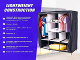 Large Portable Clothes Closet Canvas Wardrobe Storage Organizer with Shelves V63-831971